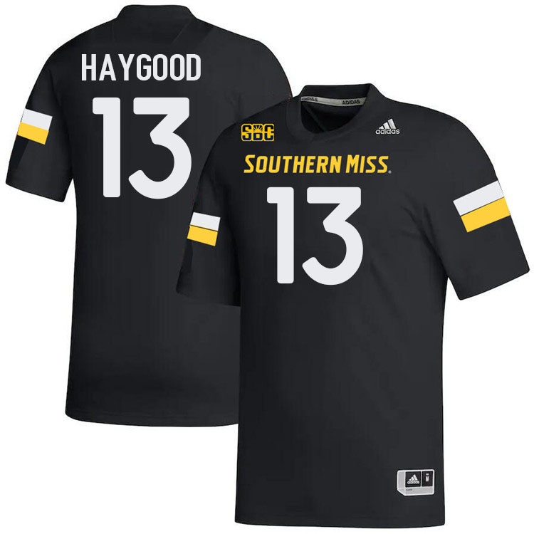 Southern Miss Golden Eagles #13 Mathis Haygood Football Jersey Stitched-Black